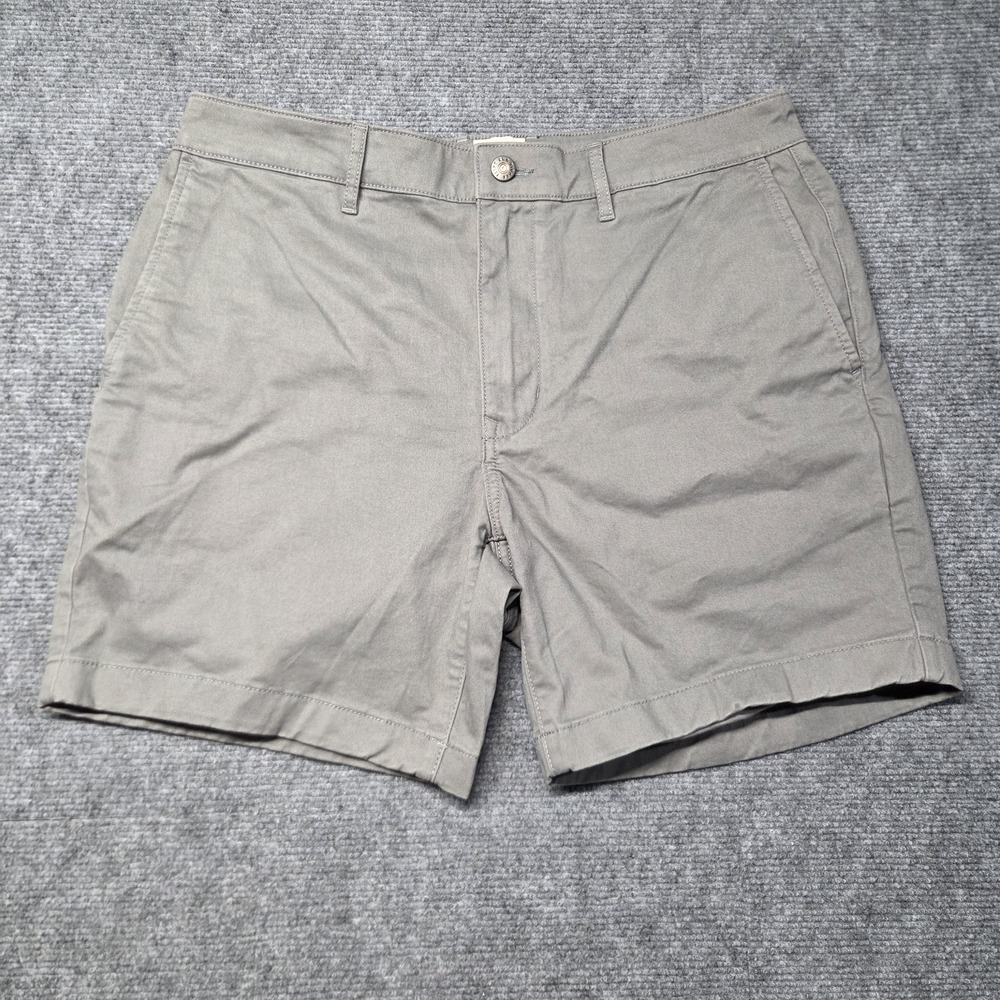 Flint And Tinder Huckberry Chino Shorts Mens 34 Gray Cotton Canvas 6" Inseam